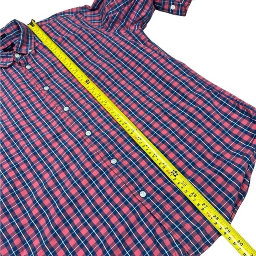 J Crew Shirt Mens XL Button Up Plaid Slim pink Blue Easter‎ Preppy 100% Cotton